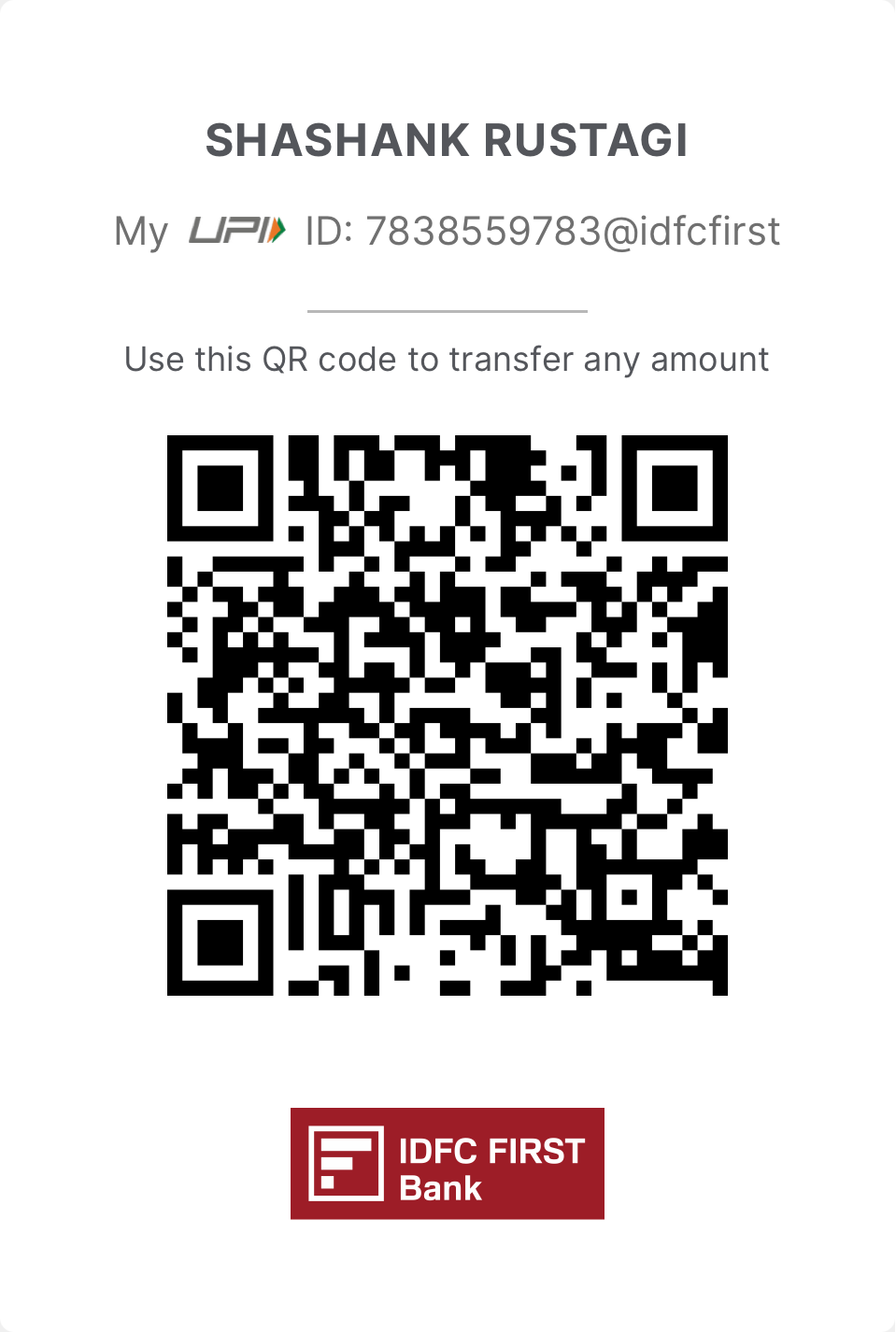 QR Code for Payment